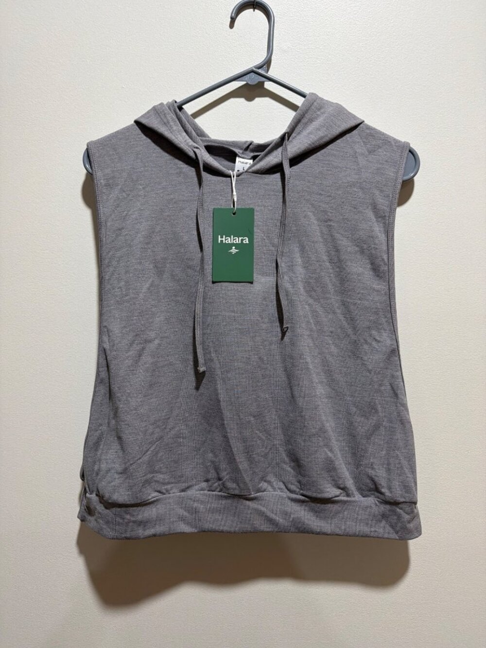 Halara Sleeveless Lightweight Gray Hoodie Tank Top Size Large
